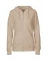 Dame hættetrøje m. Lynlås Beige