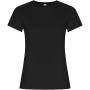 Golden kortærmet t-shirt til kvinder Ensfarvet sort