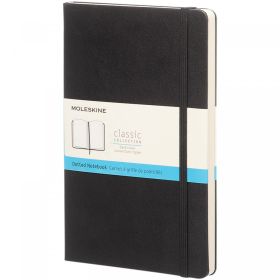 Moleskine Classic L hardcover notesbog - prikket Sort