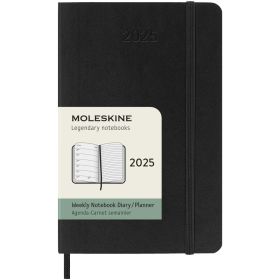 Moleskine soft cover 12 måneders ugelommekalender Sort