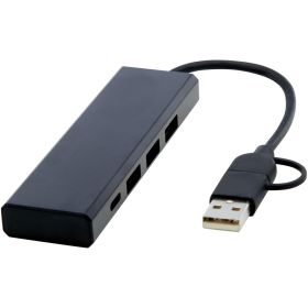 Rise RCS USB 2.0 hub af genvundet aluminium Sort