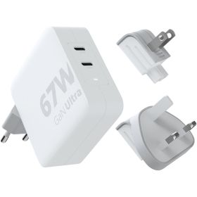 Xtorm XVC2067 GaN Ultra 67 W oplader med 100 W USB-C PD-kabel Hvid