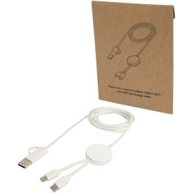 Citala 5-i-1 kabel 150 cm datasynkronisering og 27 W hurtigopladningskabel i genvundet plast Hvid