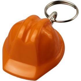 Kolt nøglering udformet som beskyttelseshjelm i genvundet materiale Orange