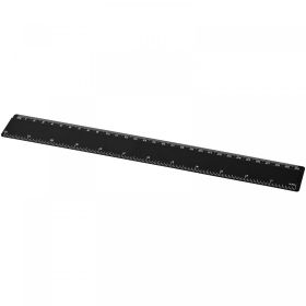 Renzo 30 cm plastiklineal Sort