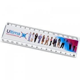Ellison 15 cm plastiklineal med papirindsats Hvid