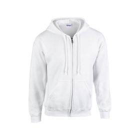 FULL ZIP HOODED SWEAT 18600 white