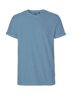 Herre T-shirt med rulleærmer Lyseblå