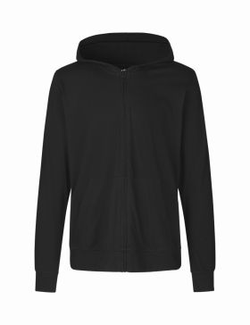 Unisex trøje hættetrøje m. Lynlås Sort