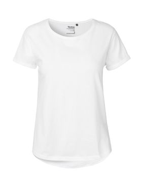 T-shirt med rulleærmer til kvinder Hvid