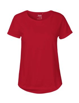 T-shirt med rulleærmer til kvinder Rød