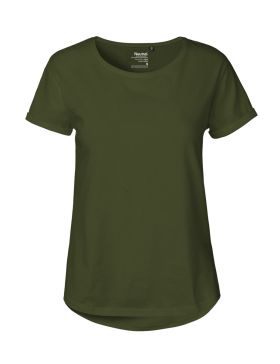 T-shirt med rulleærmer til kvinder Mørkegrønn