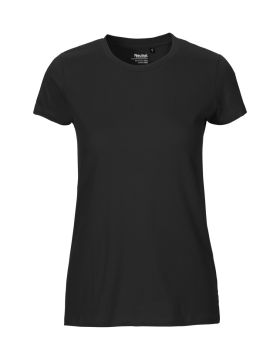 T-shirt i pasform til kvinder Sort