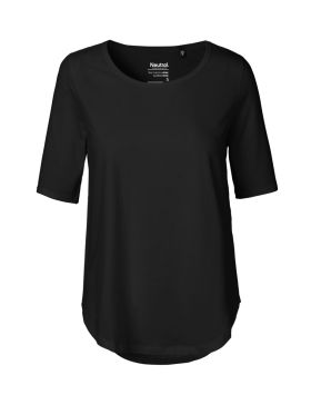 Halværmet T-shirt til kvinder Sort