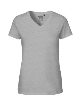 T-shirt med V-hals til damer Grå