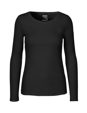Langærmet T-shirt til kvinder Sort