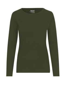 Langærmet T-shirt til kvinder Mørkegrønn