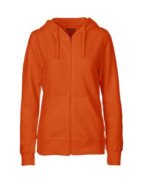Dame hættetrøje m. Lynlås Orange