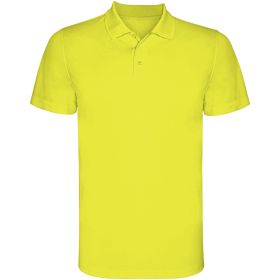 Monzha kortærmet sports polo til mænd Fluor Yellow