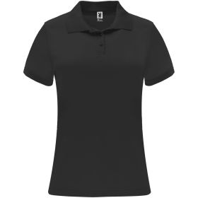 Monzha kortærmet sports polo til kvinder Ensfarvet sort