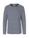 Langærmet herre T-shirt Hvid/navy stribet