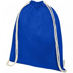 Orissa 100 g/m² GOTS rygsæk med snøre i økologisk bomuld 5L Blå