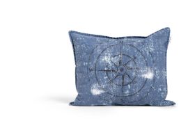 Pillow Cover Compass Rose Blå